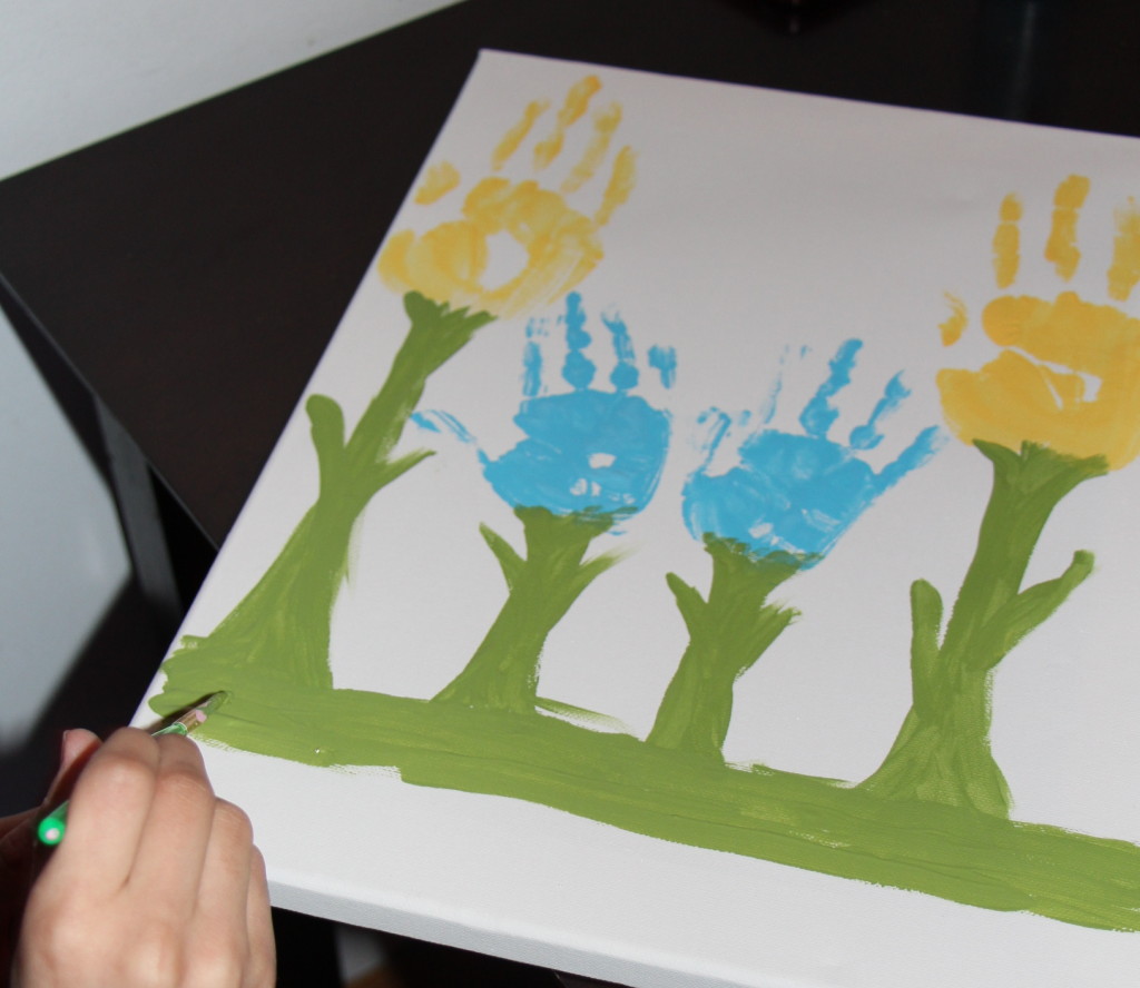 Hand Print Tulip Canvas
